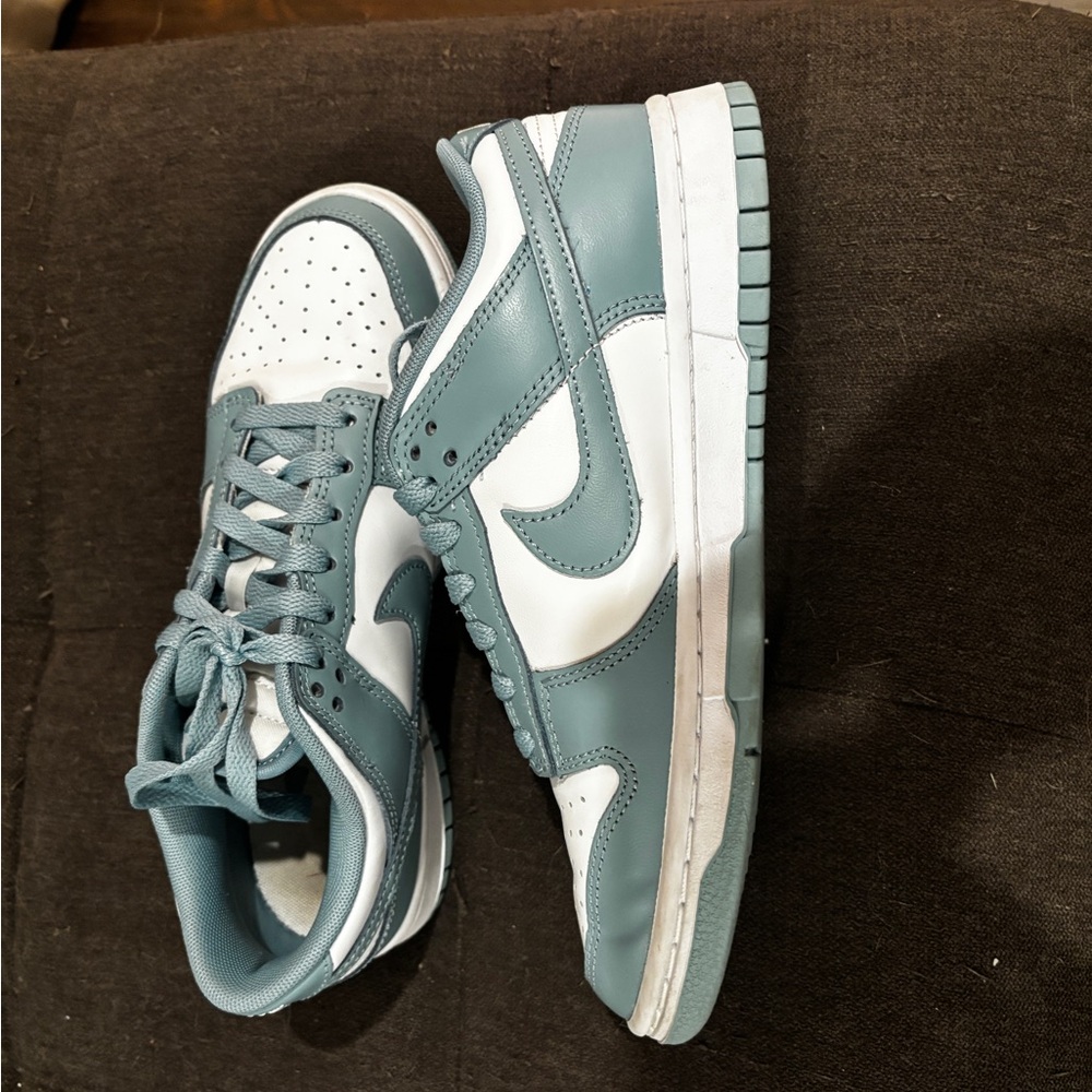 Men’s 6 / Woman’s 7.5 Nike Dunk Low Retro Shoes White Denim Turquoise DV0833-106